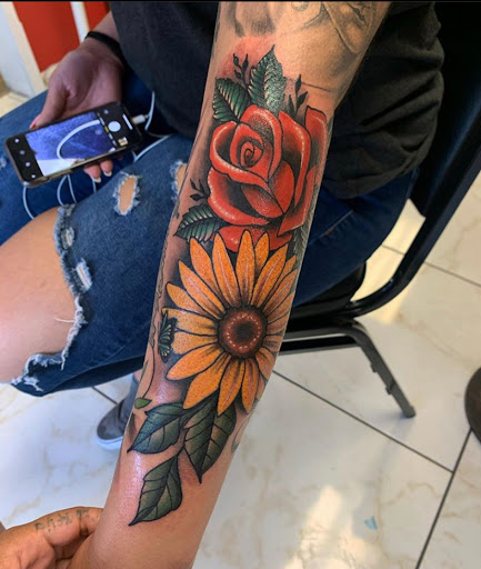 Explore christian chest tattoo ideas, creative tattoo ideas in Temple, available at Lucky In Love Tattoo