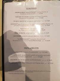 Menu du Fish House à Sistiana