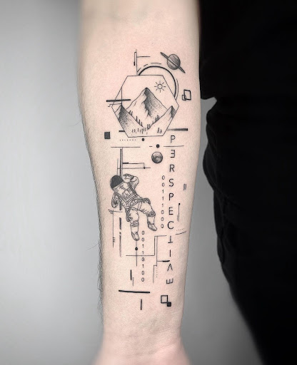 Explore stomach tattoo ideas for men, creative tattoo ideas in Upland, available at Scratch Tattoo Studio