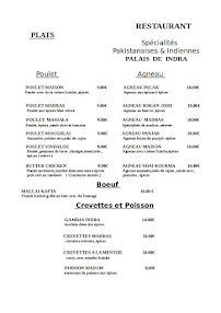 Le Palais de Indra Buffet Indien à volonté à Narbonne menu