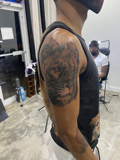 Explore full leg sleeve tattoo ideas, creative tattoo ideas in Duncanville, available at Studio Fourteen Tattoos