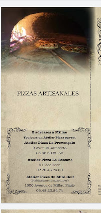 Pizzeria Pizzeria La Toscane à Millau (la carte)