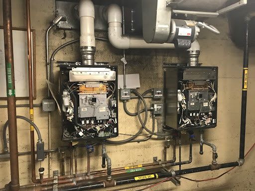 All tankless water heater and plumbing