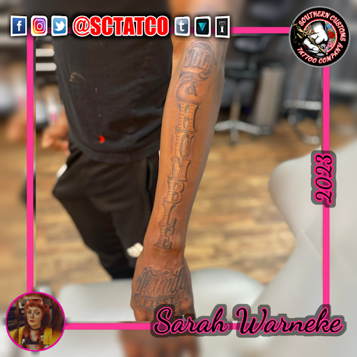 Explore hippo tattoo ideas, creative tattoo ideas in Fayetteville, available at Southern Customs Tattoo Company