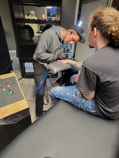 Explore religious sleeve tattoo ideas, creative tattoo ideas in Conowingo, available at In Bloom Tattoo