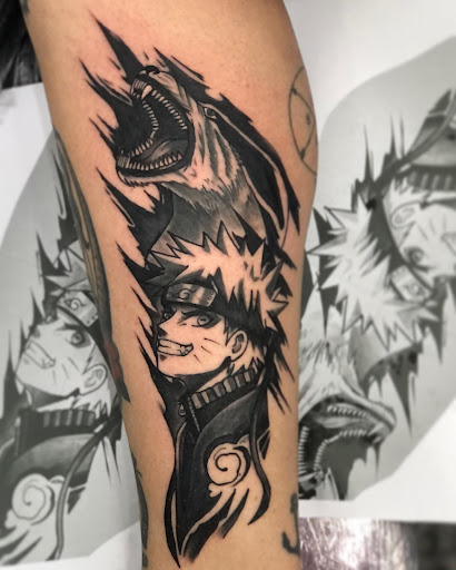 Explore scroll tattoo ideas, creative tattoo ideas in Lewes, available at Ancient Art Tattoo & Piercing Studio