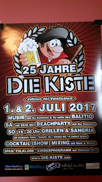 Menu du Die Kiste à Cuxhaven