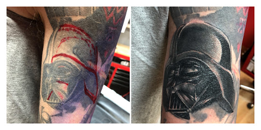 Explore male groin tattoo ideas, creative tattoo ideas in Kenosha, available at Kenosha Tattoo Company