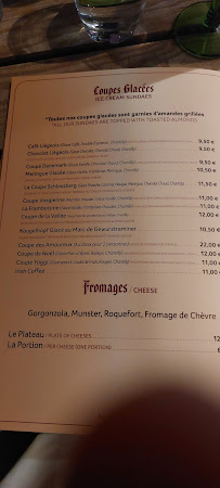 Le Petit Schlossberg à Colmar menu