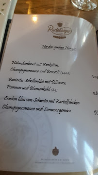 Menu du Gasthaus Zur Garküche Gaststätte à Stolpen