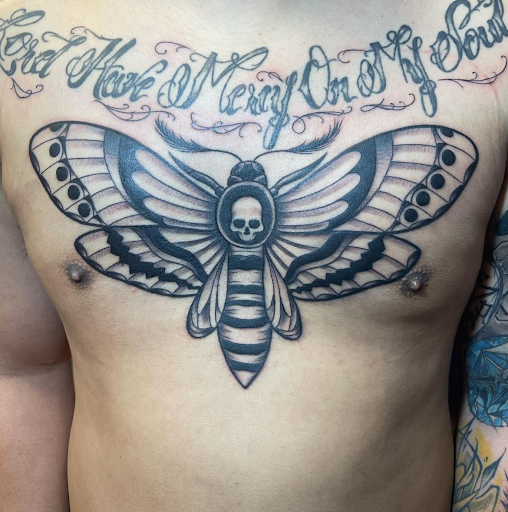 Explore rose and butterfly tattoo ideas, creative tattoo ideas in Aledo, available at Elevated Tattoo & Piercing