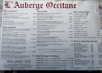 Menu / carte de Auberge Occitane à Monestiés