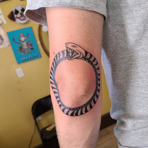 Explore rectangle tattoo ideas, creative tattoo ideas in Seymour, available at Popseys Electric Tattooing Co.