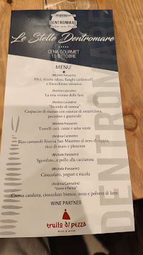 Menu / carte de Dentromare - Pescheria e cucina con vista à Specchiolla