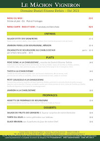 Menu / carte de Le Mâchon Vigneron - La Cuisine Au Vin à Chablis