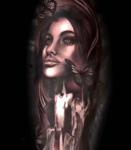 Explore blackwork tattoo ideas, creative tattoo ideas in Phoenix, available at Grand Avenue Tattoo & Piercings