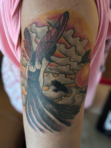 Explore arm butterfly tattoo ideas, creative tattoo ideas in Meridian, available at spACEys Rock N Roll Tattoo