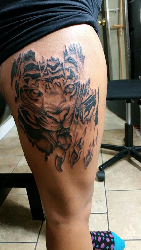 Explore men's arm sleeve tattoo ideas, creative tattoo ideas in Atlanta, available at Iron Palm Tattoos & Body Piercing Atlanta