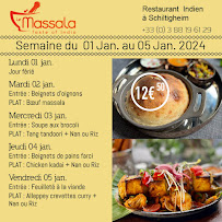Menu / carte de Le Massala Restaurant Indien à Schiltigheim