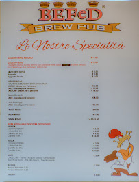 Carte du BEFED Brew Pub Concesio à Concesio