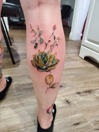 Find tattoo business card ideas for your next unique tattoo in Fresno at Happy Client Tattoo