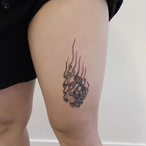 Explore simple black tattoo ideas, creative tattoo ideas in Orange, available at Baron Art Tattoo