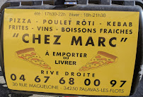 Pizza chez Marc à Palavas-les-Flots carte