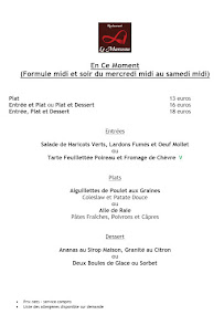 Restaurant Le Marceau (Angélique et Sébastien) à Auch (la carte)