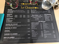 Menu / carte de Le Chaudron à Romans-sur-Isère