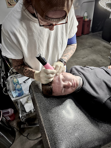 Explore disney thigh tattoo ideas, creative tattoo ideas in Peoria, available at Iron Key Tattoo Studio Inc.