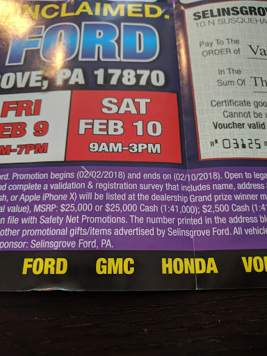 Car Dealer «Selinsgrove Ford», reviews and photos, 10 N Susquehanna Trail, Selinsgrove, PA 17870, USA