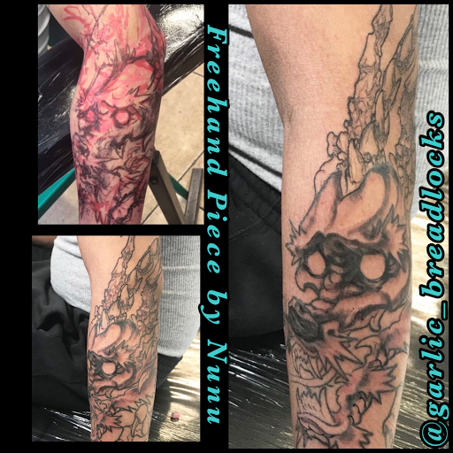 Explore angel of death tattoo ideas, creative tattoo ideas in Oakland, available at Trilllogy Tattoo & Body Piercing