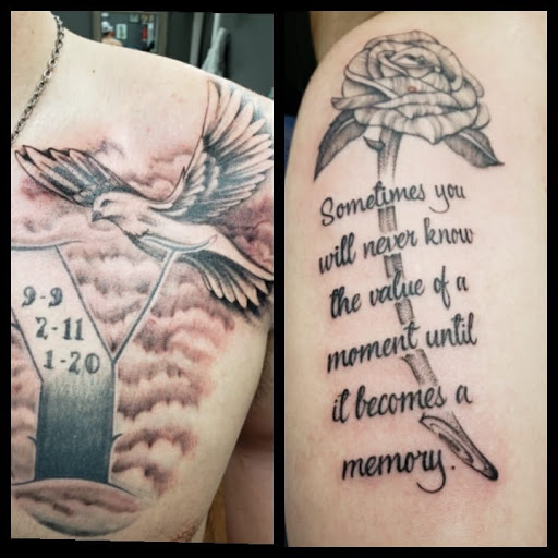 Explore inner forearm tattoos ideas, creative tattoo ideas in Shelbyville, available at Stage Left Tattoo and Piercing