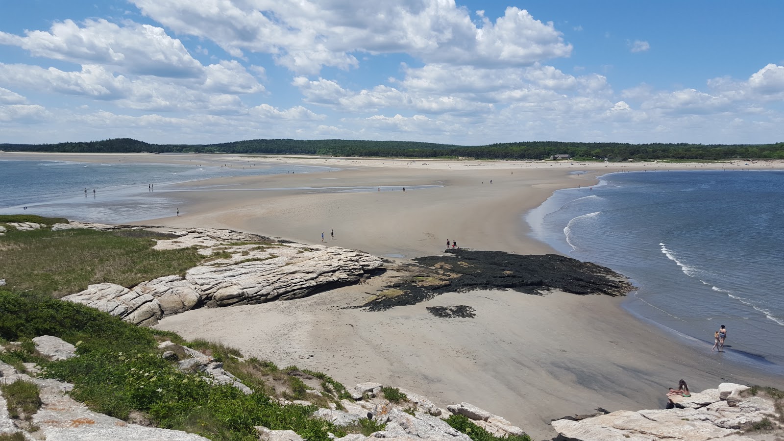 Zdjęcie Popham beach z powierzchnią jasny piasek