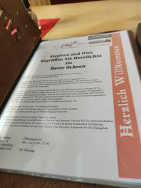 Restaurant allemand Roter Ochsen à Neuenbürg (la carte)