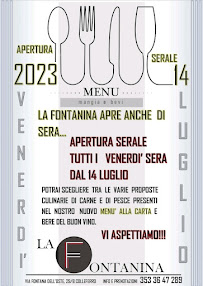 Restaurant La Fontanina à Colleferro (le menu)