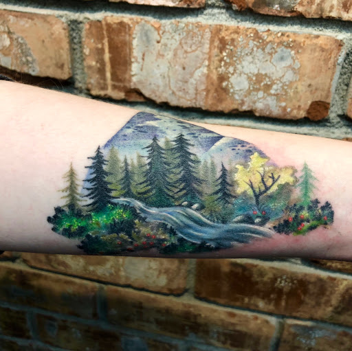 Explore egyptian chest tattoo ideas, creative tattoo ideas in Spokane, available at Anchored Art Tattoo