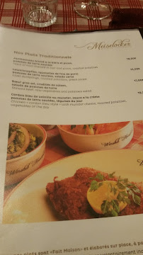 Winstub Meiselocker à Strasbourg menu