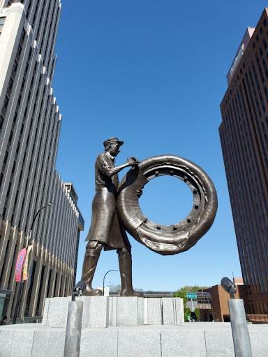 Akron Rubber Worker Sculpture