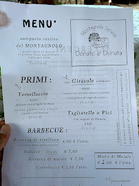 Menu du Donato e Donata Il ristoro con parco à Sovicille