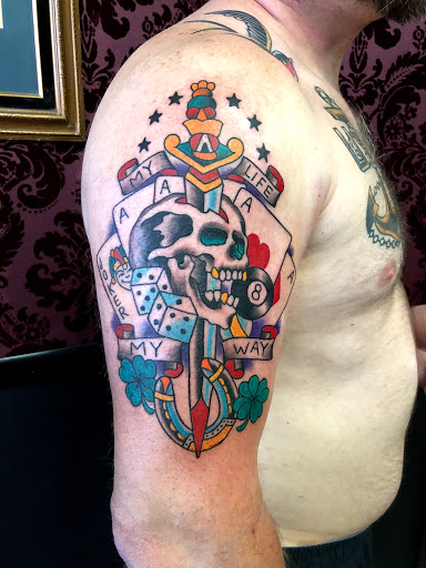 Explore pulp fiction tattoo ideas, creative tattoo ideas in Jacksonville, available at Idle Hands Tattoo Co.