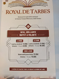 Restaurant de type buffet Royal de Tarbes à Séméac (le menu)