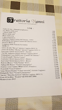 Menu du Trattoria Nannì à Naples