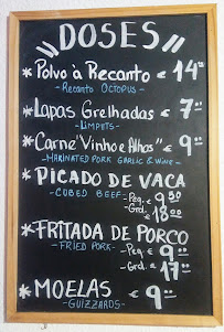 Restaurant Recanto Snack-Bar à Arco da Calheta (le menu)