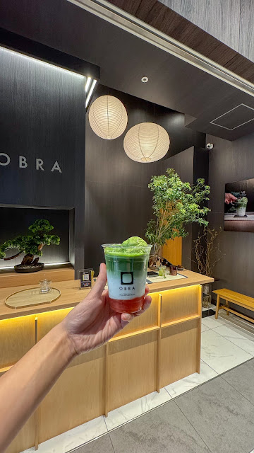 matcha latte , Canelés「OBRA」
