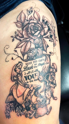 Explore bad omens tattoo ideas, creative tattoo ideas in Bowling Green, available at Ink Therapy and Body Piercing