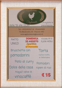 Agriturismo Tagliavento à Pianoro menu