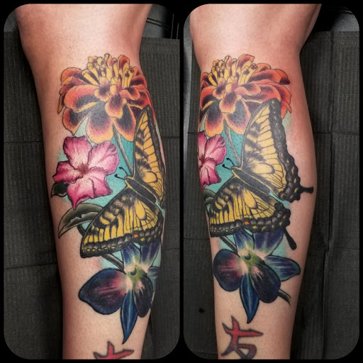 Explore rose thigh tattoo ideas, creative tattoo ideas in Casper, available at Final Thoughts