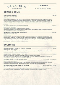 Restaurant italien Osteria Pizzeria da Bartolo à Bordeaux - menu / carte