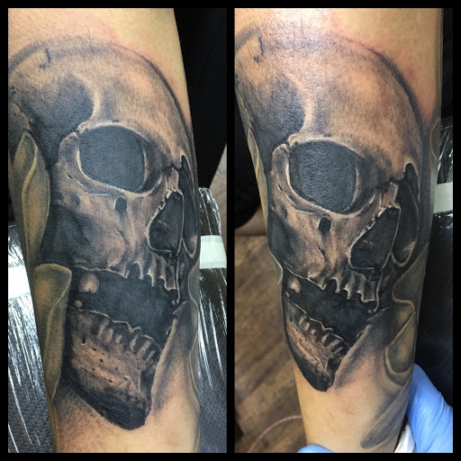 Explore galaxy tattoo ideas black and white, creative tattoo ideas in Malvern, available at Addiction Ink